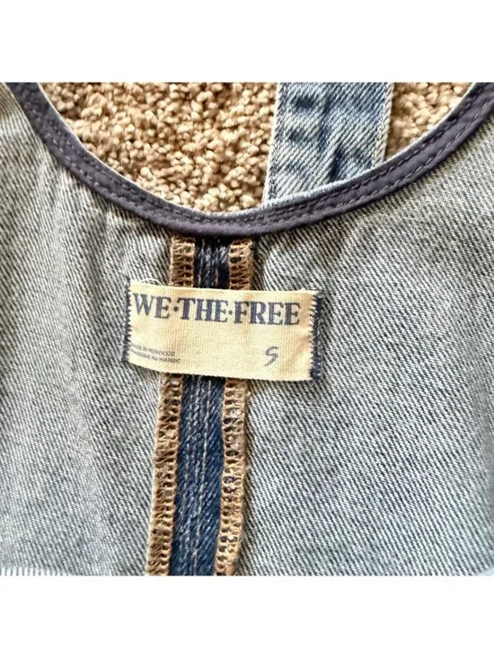 Free People We The Free High Roller Sapphire Blue Sz SMALL Free People Overalls - Picture 7 of 13